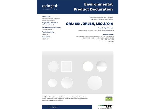 Environmental Product Declarations For ORL1551, ORLBH, LEO & X14 Now Live!
